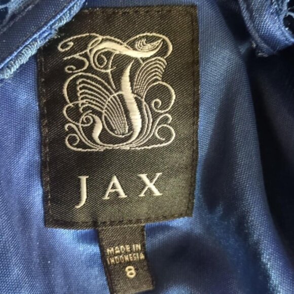 Jax Dress Sz 8 Blue Floral Lace Overlay Satin Lined Romantic Classic Sexy Femin - Picture 5 of 7